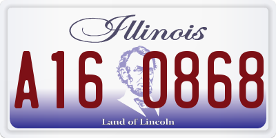 IL license plate A160868