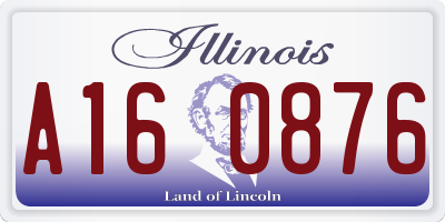 IL license plate A160876