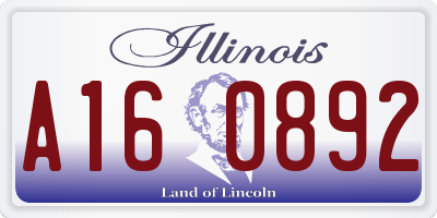 IL license plate A160892