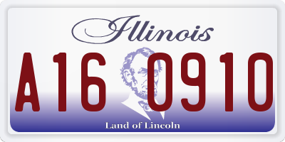 IL license plate A160910