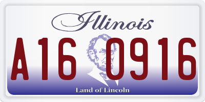IL license plate A160916