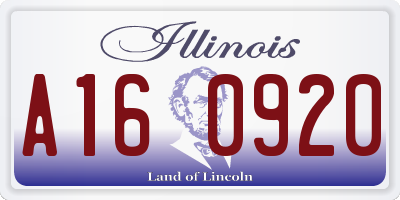 IL license plate A160920