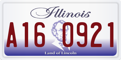 IL license plate A160921