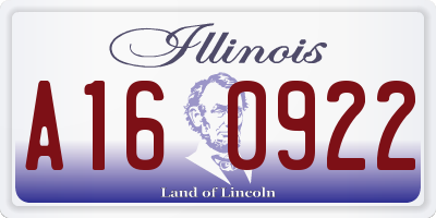 IL license plate A160922