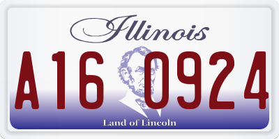 IL license plate A160924