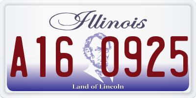 IL license plate A160925