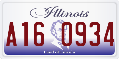 IL license plate A160934