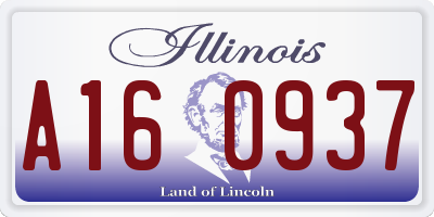 IL license plate A160937