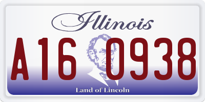 IL license plate A160938