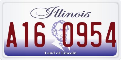 IL license plate A160954