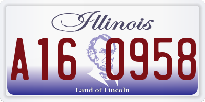 IL license plate A160958