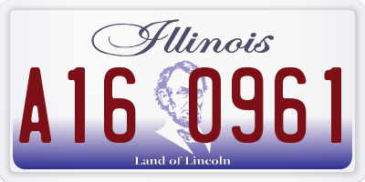 IL license plate A160961