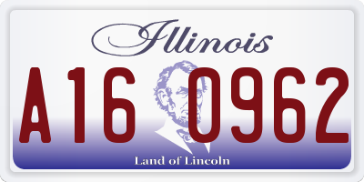 IL license plate A160962