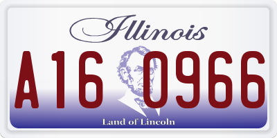 IL license plate A160966