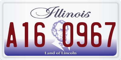 IL license plate A160967
