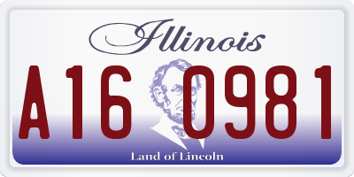 IL license plate A160981