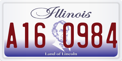 IL license plate A160984