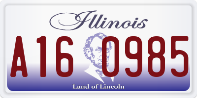 IL license plate A160985