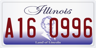 IL license plate A160996
