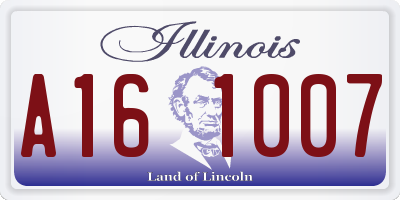 IL license plate A161007