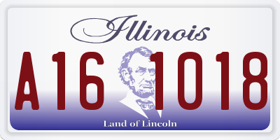 IL license plate A161018