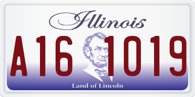 IL license plate A161019