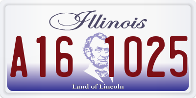 IL license plate A161025