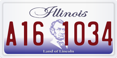 IL license plate A161034