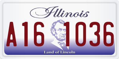 IL license plate A161036