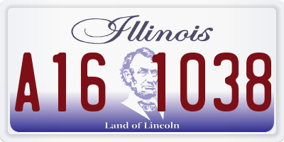 IL license plate A161038
