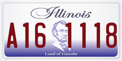 IL license plate A161118