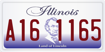 IL license plate A161165