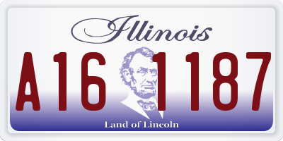 IL license plate A161187