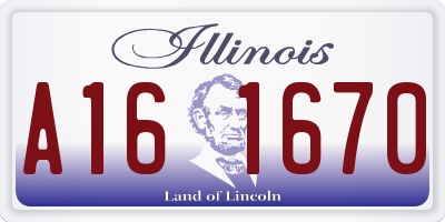 IL license plate A161670