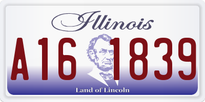 IL license plate A161839