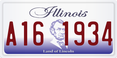 IL license plate A161934