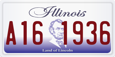IL license plate A161936