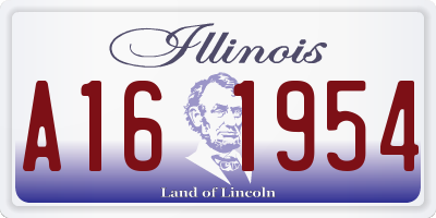 IL license plate A161954