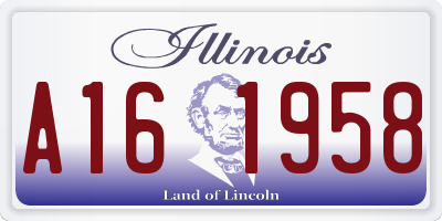 IL license plate A161958