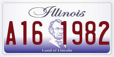 IL license plate A161982
