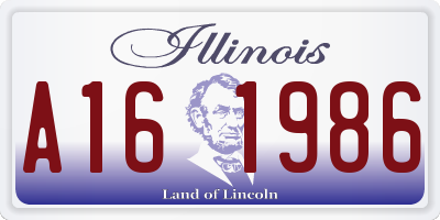 IL license plate A161986