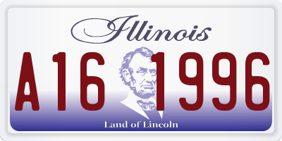 IL license plate A161996