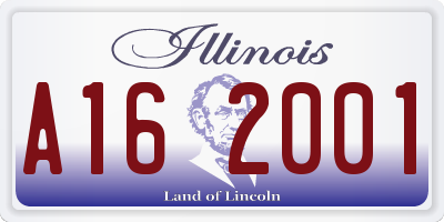 IL license plate A162001