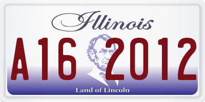 IL license plate A162012