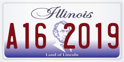 IL license plate A162019