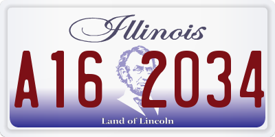 IL license plate A162034