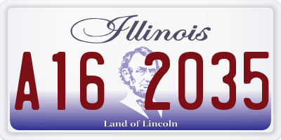 IL license plate A162035