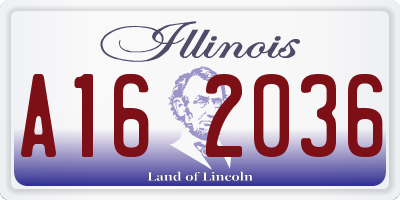 IL license plate A162036