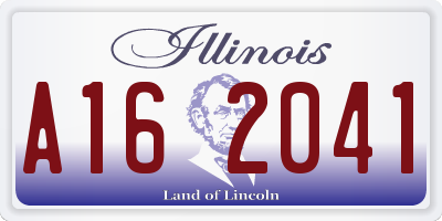 IL license plate A162041