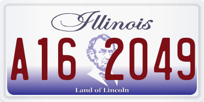IL license plate A162049